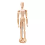 Figurina corp uman cu articulatii mobile, pe suport vertical, pentru pictura, desen