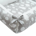 Set 3 piese, Baby Nest multifunctional, Cu paturica si pernuta cu urechi, New Baby, Cloud Grey