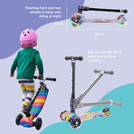 Trotineta cu 3 roti pliabila cu lumini - Scooter Swift Green