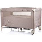 Patut pliabil Chipolino Relax sand linen cu laterala culisanta