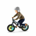 Bicicleta de echilibru BMXie Glow, Cu spite luminoase, Cu sa reglabila, Greutatate 3.8 Kg, 12 inch, Pentru 2 - 5 ani, Chillafish, Anthracite