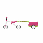 Tricicleta usoara RideOn Quadie cu remorca, Cu sa reglabila, Cu mic compartiment in sa, 3.8 Kg, Pentru 1 - 3 ani, Chillafish, Pink