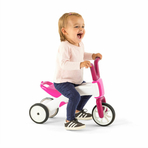 Tricicleta transformabila in bicicleta fara pedale Bunzi, 2 in 1, Transformabila foarte usor, Cu sa reglabila, Cu mic compartiment in sa, 1.9 Kg, Pentru 1 - 3 ani, Chillafish, Pink