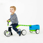 Tricicleta usoara RideOn Quadie cu remorca, Cu sa reglabila, Cu mic compartiment in sa, 3.8 Kg, Pentru 1 - 3 ani, Chillafish, Lime