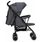 Carucior sport, Simple, Spatar si suport picioare reglabile, Capotina cu fereastra, Conform cu standardele de siguranta EN 1888-1:2018 si A1:2022, FreeON, Grey