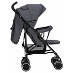 Carucior sport, Simple, Spatar si suport picioare reglabile, Capotina cu fereastra, Conform cu standardele de siguranta EN 1888-1:2018 si A1:2022, FreeON, Grey