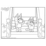 Puzzle de colorat - Bluey & Mr Monkey Jocks (24 piese)