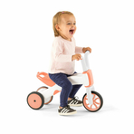 Tricicleta transformabila in bicicleta fara pedale Bunzi Matte, 2 in 1, Transformabila foarte usor, Cu sa reglabila, Cu mic compartiment in sa, 1.9 Kg, Pentru 1 - 3 ani, Chillafish, Flamingo