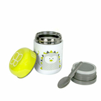 Termos pentru alimente solide, Food, Cu lingurita inclusa, 300 ml, BPA Free, Bbluv, Lime