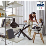 Scaun de Masa CAM Seat Idea, Inaltime Ajustabila, Varsta 6-36 luni, Pliabil, Centura de Siguranta in 5 Puncte, Gri