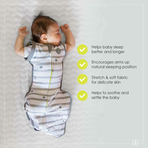 Sistem de infasare 3 in 1, Sleep, Confortabil si sigur, Cu 3 pozitii ale bratelor, Small, Pentru 3 - 6 Kg, Bbluv, Grey