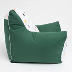 Fotoliu puf pentru copii, umplut cu perle de polistiren, New Baby, verde
