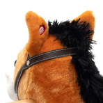 Calut balansoar cu efecte de miscarea gurii si a cozii, cu efecte sonore de cowboy si galop, Baby Mix, maro deschis