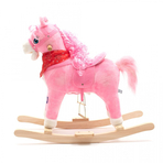 Calut balansoar cu efecte de miscarea gurii si a cozii, cu efecte sonore de cowboy si galop, Baby Mix, roz