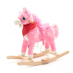Calut balansoar cu efecte de miscarea gurii si a cozii, cu efecte sonore de cowboy si galop, Baby Mix, roz