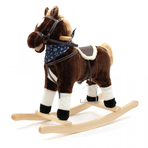 Calut balansoar cu efecte de miscarea gurii si a cozii, cu efecte sonore de cowboy si galop, Baby Mix, maro