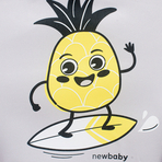 Fotoliu pliabil din burete pentru copii, New Baby, ananas, gri