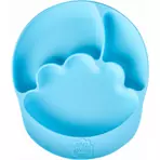 Farfurie din silicon cu ventuza, pentru toddleri, etapa 2 - albastra