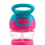 Nuby - Cana sport cu pai moale si pliabil, Din materialul ecologic tritan, Rezistenta, 360 ml, 3+ ani, Roz