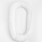Cosulet bebelus pentru dormit, Baby Nest 80 x 50 cm, Din muselina, Din materiale certificate Oeko Tex Standard 100, New Baby, White