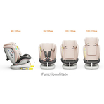 Scaun auto Tweety Plus iSize Buf Boof LightPink cu isofix Rotativ 360 grade Pozitie Somn Top Tether 0-36 kg 40-150 cm