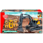 Excavator Dickie Toys Volvo Mining Excavator 60 cm cu telecomanda, lumini si sunete gri