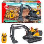 Excavator Dickie Toys Volvo Mining Excavator 60 cm cu telecomanda, lumini si sunete gri