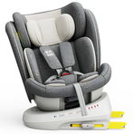 Scaun Auto Tweety Plus DELUXE BUF BOOF iSIZE CreamGrey cu Isofix rotativ 360 grade 40-150 cm