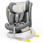 Scaun Auto Tweety Plus DELUXE BUF BOOF iSIZE CreamGrey cu Isofix rotativ 360 grade 40-150 cm