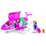 Set de joaca Avion privat cu papusa Evelyn inclusa si animal companie RS Toys
