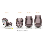 Scaun Auto Tweety Plus DELUXE BUF BOOF iSIZE LightRed cu Isofix rotativ 360 grade 40-150 cm