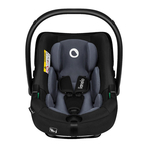 Lionelo - Soica auto i-Size Astrid, 0-13 Kg, 40-87 cm, Cu maner si capotina reglabile, Cu protectie laterala avansata, Salteluta confortabila , Conform cu standardul european de securitate R129, Negru/Gri