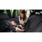 Lionelo - Soica auto i-Size Astrid, 0-13 Kg, 40-87 cm, Cu maner si capotina reglabile, Cu protectie laterala avansata, Salteluta confortabila , Conform cu standardul european de securitate R129, Negru/Gri
