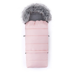 Feedo - Sac de iarna, Multifunctional, Poate fi utilizat ca geanta prin desfacerea fermoarului, Atasabil la carucior, Lana, 110 cm, 0-3 ani, Roz