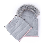 Feedo - Sac de iarna, Multifunctional, Poate fi utilizat ca geanta prin desfacerea fermoarului, Atasabil la carucior, Lana, 110 cm, 0-3 ani, Roz
