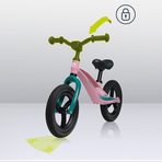 Bicicleta fara pedale, Lionelo, Bart Tour, Usoara, Cu cadru din magneziu, Cu ghidon si sa reglabile, Greutate 3.8 Kg, 12 inch, Conform cu standardul european de securitate EN71, Pink Bubblegum