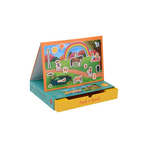 Set de joaca magnetic, Joueco, 30 de piese, Dezvolta abilitati motorii si imaginatia, Include cutie pentru depozitare si tabla de joc, 30 x 22 cm, Multicolor