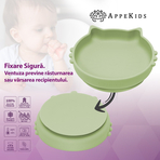 Set Diversificare, AppeKids, 100% Silicon, Kitty - Raw Green