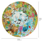Puzzle rotund, 150 piese, Boppi - Animale din intreaga lume