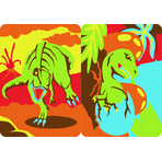 Kit de desenat cu particule de marmura - Dinozauri