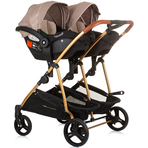 Carucior gemeni Chipolino Duo Smart 3 in 1 golden beige