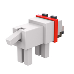 MINECRAFT CRAFT A BLOCK FIGURINA TAMED WOLF 8CM
