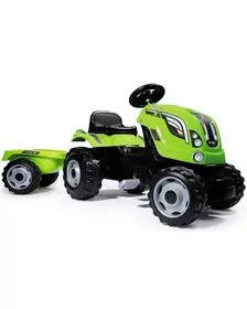 Tractor cu pedale si remorca Smoby Farmer XL verde