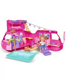 Papusa Simba Evi Love 12 cm Holiday Camper cu rulota si accesorii