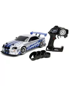 Masina Jada Toys Fast and Furious Nissan Skyline GTR Drift cu anvelope si telecomanda