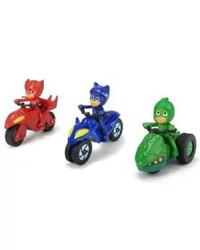 Set Dickie Toys 3 Motociclete Eroi in Pijama cu 3 figurine