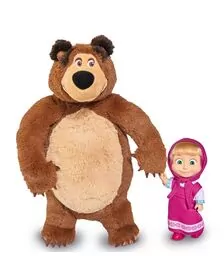 Set Simba Masha and The Bear papusa Masha 12 cm si ursulet de plus 25 cm