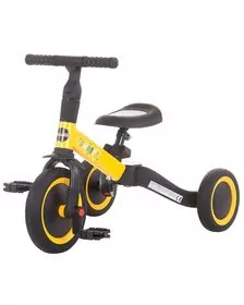 Tricicleta si bicicleta pentru copii Chipolino Smarty 2 in 1 yellow