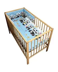 Lenjerie patut Hubners Sweet Panda 4 piese albastru