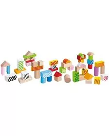 Jucarie Eichhorn Cuburi in galetusa Wooden Blocks 50 piese